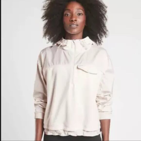 Athleta Zion Micro fleece 1/2 Zip Sweatshirt in Pearl- M - Picture 1 of 8